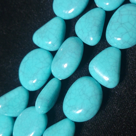 Turquoise Statement Necklace Multi Strand Boho Western Beaded - Picture 4 of 5